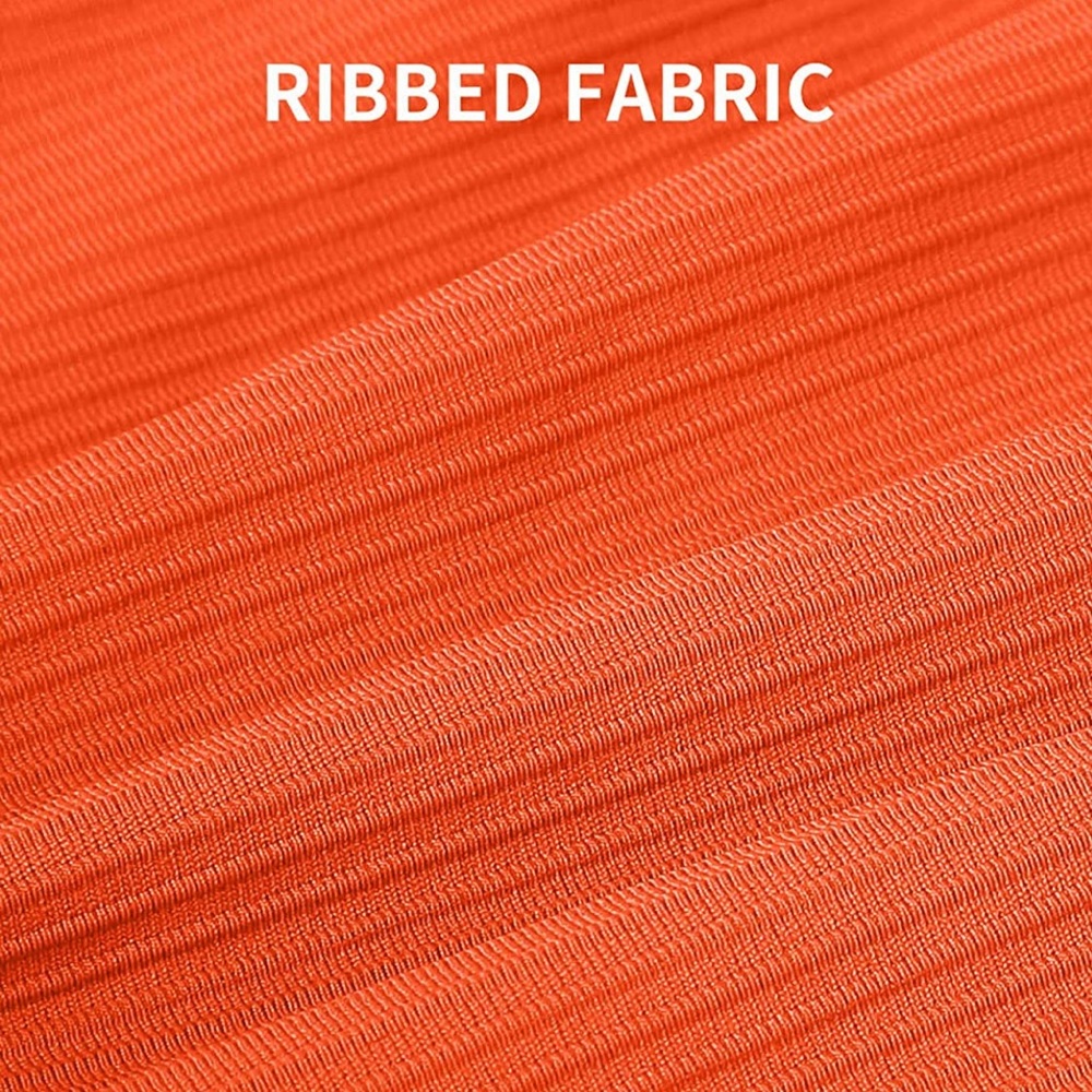 New Orange Ribbed Halter Two Piece Bikini Gold Rings - Picture 6 of 12